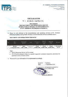Surat Edaran tentang Layanan Dokumen dan Operasional selama