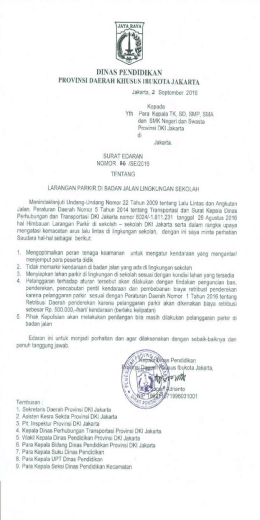 Surat Edaran Nomor 86-SE-2016