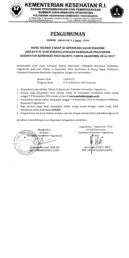 - POLITEKNIK KESEHATAN YOGYAKARTA