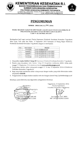 - POLITEKNIK KESEHATAN YOGYAKARTA