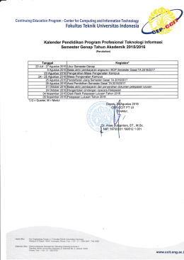 1. Kalender Pendidikan Program Professional teknologi