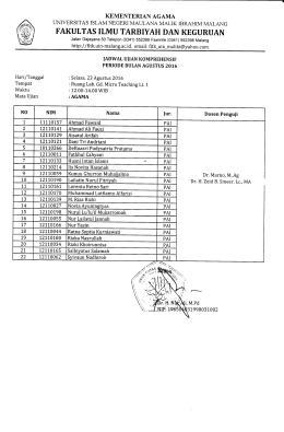 Jadwal Ujian Kompre Agustus 2016
