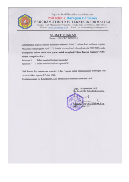 Surat Edaran KP dan KKL untuk Mhs Semester 5 dan 7