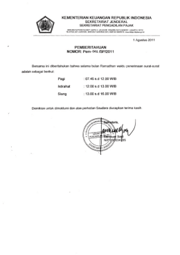 Penerimaan Surat Selama Bulan Ramadhan