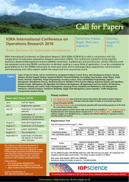 Conference Poster - IORA-ICOR 2016