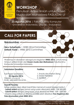 poster - Fakultas Ilmu Komputer Universitas Indonesia