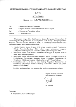Nota Dinas - Pembatalan Lelang Penambahan AC