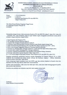 Surat nomor 1714/K7/KM/2016