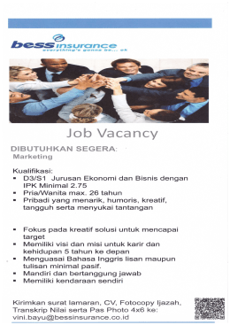 Lowongan Kerja BESS Insurance