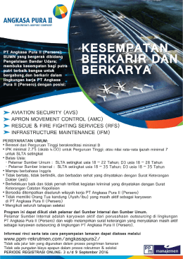Lowongan kerja Angkasa Pura 2