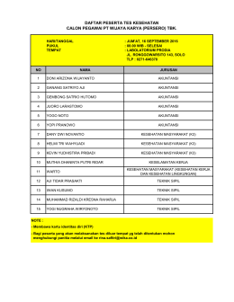 daftar peserta tes kesehatan calon pegawai pt wijaya karya