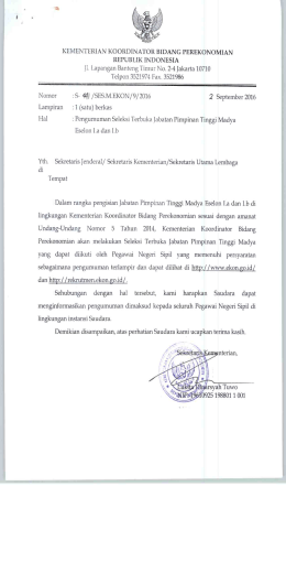 Page 1 KEMENTERIAN KOORDINATOR BIDANG PEREKONOMIAN