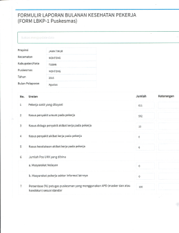 Page 1 FORMULIR LAPORAN BULANAN KESEHATAN PEKERJA