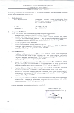 Page 1 PENGUMUMAN PENGADAAN BARANG DAN JASA PT