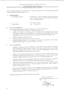 Page 1 - PENGUMUMAN PENGADAAN BARANG DAN JASA PT