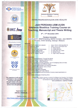 Page 1 intensive Bioethics Training course INTER