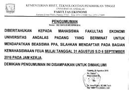 [UNDUH] Pengumuman - Fakultas Ekonomi Universitas Andalas