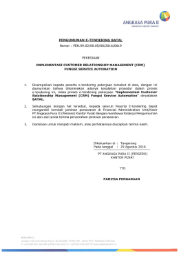 (crm) fungsi service automation - Pelelangan