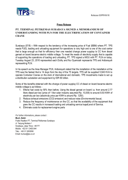 Press Release PT. TERMINAL PETIKEMAS SURABAYA SIGNED A
