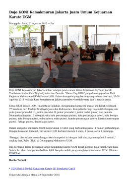 Dojo KONI Kemakmuran Jakarta Juara Umum Kejuaraan Karate UGM