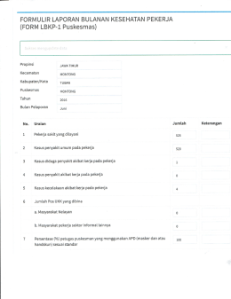 Page 1 FORMULIR LAPORAN BULANAN KESEHATAN PEKERJA