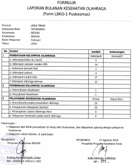 Page 1 FORMULIR LAPORAN BULANAN KESEHATAN