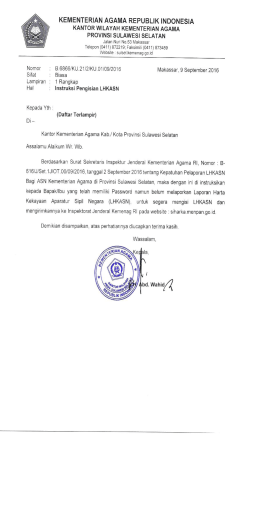Surat - Kemenag Sul-Sel