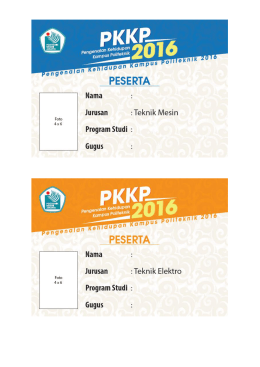 ID Card Peserta PKKP tahun Akademik 2016 / 2017 Jurusan T