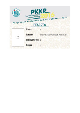 ID Card Pseserta PKKP tahun Akademik 2016 / 2017 Jurusan T