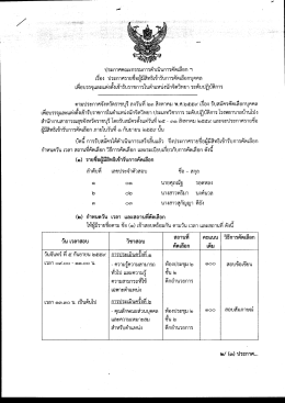 Page 1 ประกาศคณะกรรมการดำเนินการคัดเลือก ฯ เรือง ประกาศรายชื่อผู้มี