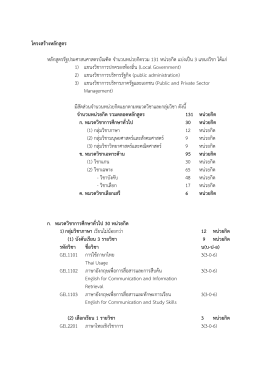 โครงสร้างหลักสูตร หลักสูตรรัฐประศาสนศาสตรบั