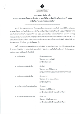 ประกาศผลการตัดสินรางวัล การประกวดภาพยนตร์โฆษณา