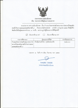 ประกาศ เรื่อง ประกาศรายชื่อผู้ชนะการเสนอราคา จ้างเหมาก่อสร้างถนน คสล.
