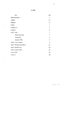 Page 1 กิตติกรรมประกาศ 1/ทค้โดย่อ Abstract สารบัญ สารบัญตาราง