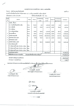 Page 1 แบบสรุปราคากลางงานก่อสร้างทาง สะพาน และท่อเหลียม โครงการ