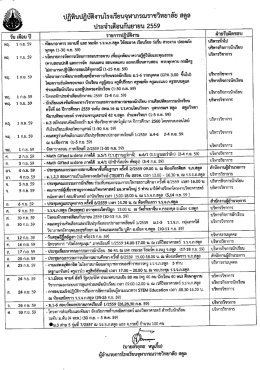 Page 1 ปฏิทินปฏิบัติงานโรงเรียนจุฬาภรณราชวิทยาลัย สตูล ประจำเดือน