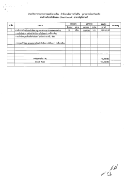 ตารางปริมาณราคากลาง จ้างงานบริการป้องกันและกำจัดแมลง มด หนู