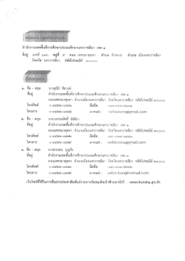 สถานที่ติดต่อและผู้ประสานงาน