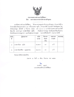 Page 1 ประกาศเทศบาลตำบลนาโพธิพัฒนา เรือง ผลการสอบราคาเช่า
