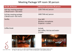 Meeting Package VIP room 30 person