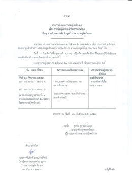 ประกาศรายชื่อ วัน เวลา สถานที่สอบ - โรงพยาบาลสุไหงโก-ลก