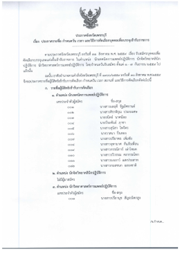 ประกาศ จังหวัดเพชรบุรี เรื่อง ประกาศรายชื่อ กำหนดวัน เวลา