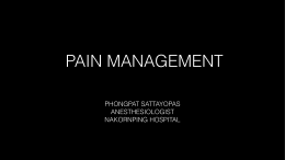 Acute pain management