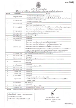 ปฏิทินวิชาการ นักศึกษาภาค พิเศษ ภาคเรียนที่ 3/2558