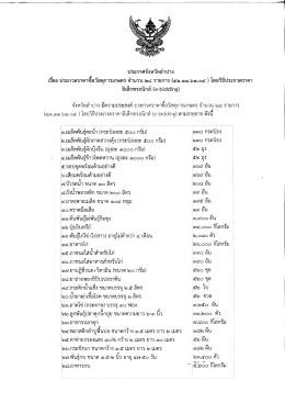 ประกาศจังหวัดลำปาง เรื่องประกวดราคาซื้อวัสดุการเกษตร จำนวน 28 รายการฯ