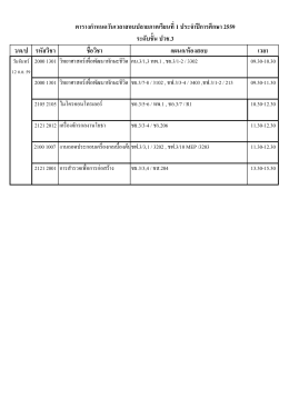 ว/ด/ป รหัสวิชา ชื่อวิชา แผนก/ห้องสอบ เวลา ตารางก