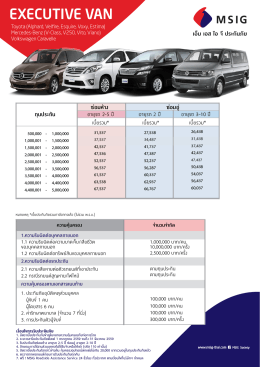 MSIG ประกันภัยรถยนต์ชั้น 1 ราคาพิเศษ สำหรับ VAN รถตู้