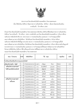 รายชื่อนักศึกษาพ้นสภาพ ภาคการเรียนที่ 1 ปีการศึกษา 2558