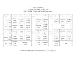 โรงเรียนมาแตร์เดอีวิทยาลัย ตารางการจัดการเร