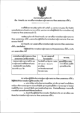 กำหนด วัน เวลา สถานที่ในการประเมินความรู้ความสามารถ ทักษะ และ
